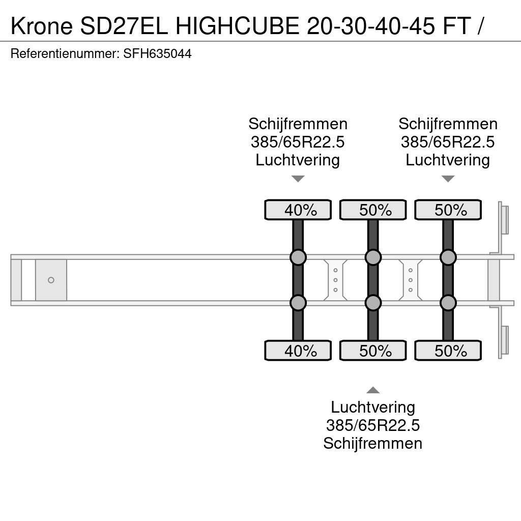 Krone SD27EL HIGHCUBE 20-30-40-45 FT / Kontejnerske poluprikolice