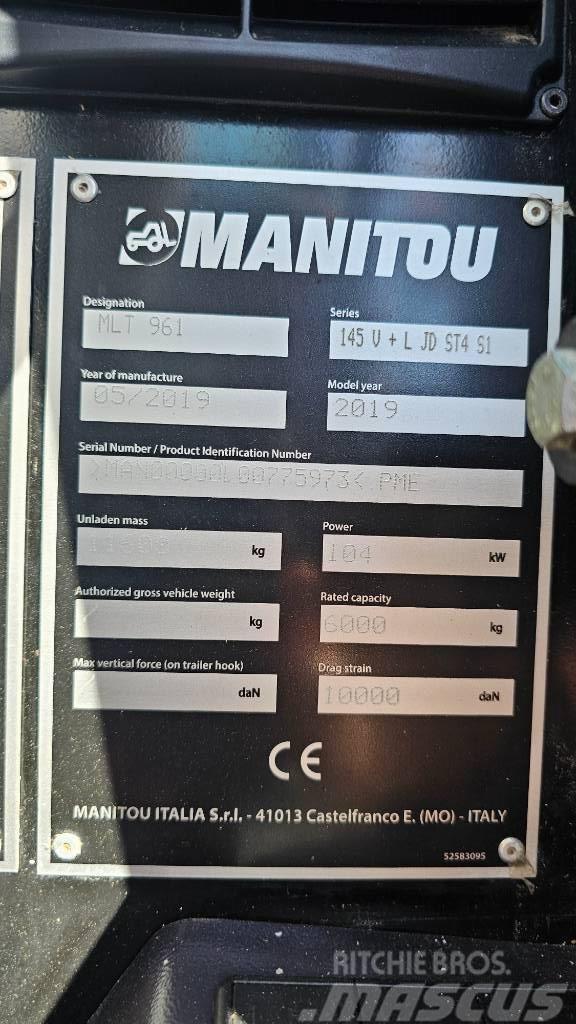 Manitou MLT 961 145 V + L JD ST4 S1 Telescopic handlers