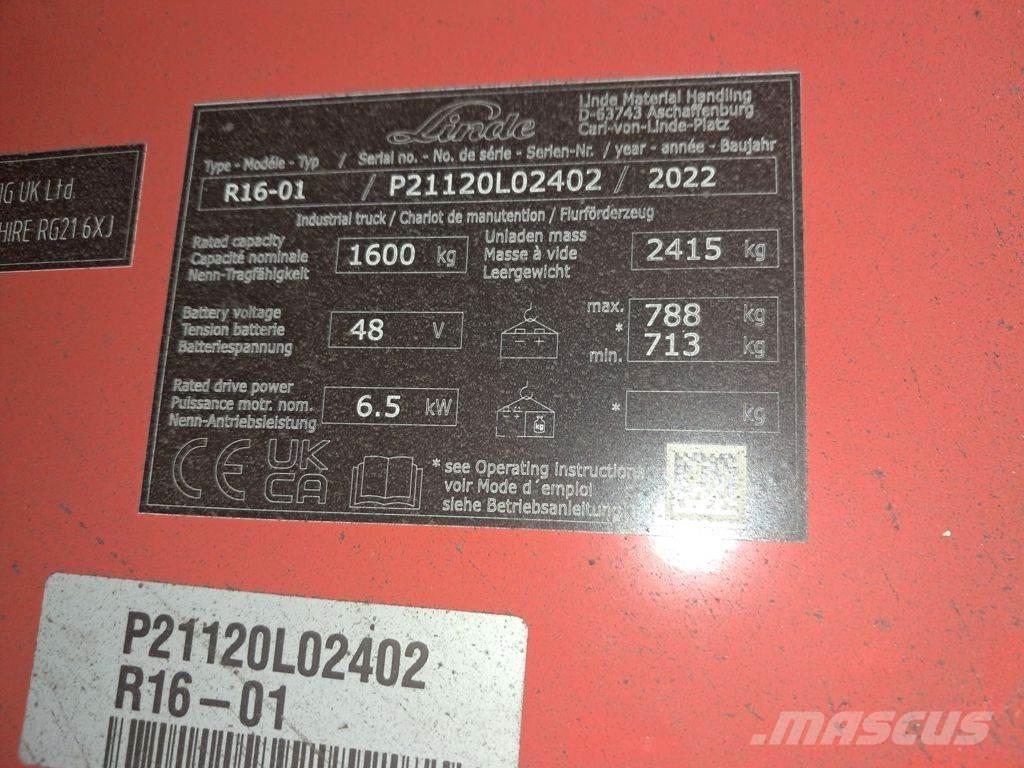 Linde R16-01 Električni viljuškari
