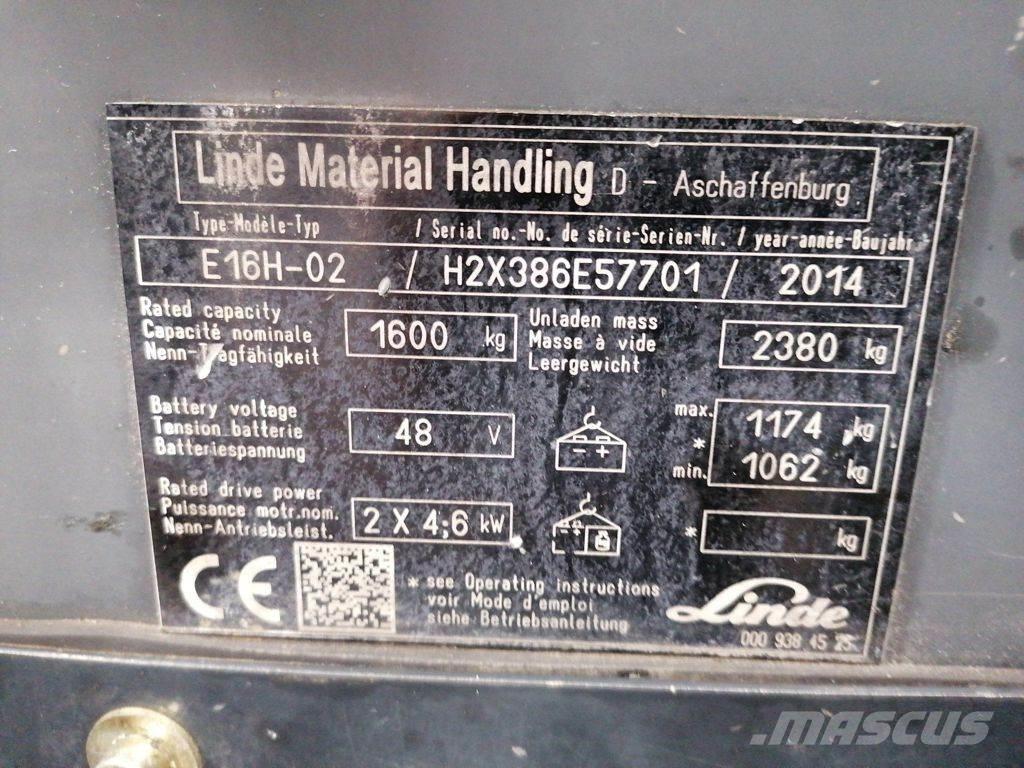 Linde E16H-02 Električni viljuškari