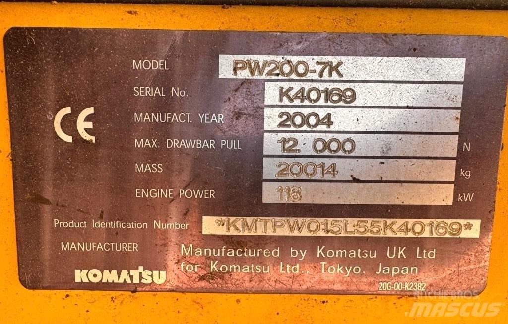 Komatsu PW 200-7K Bageri točkaši