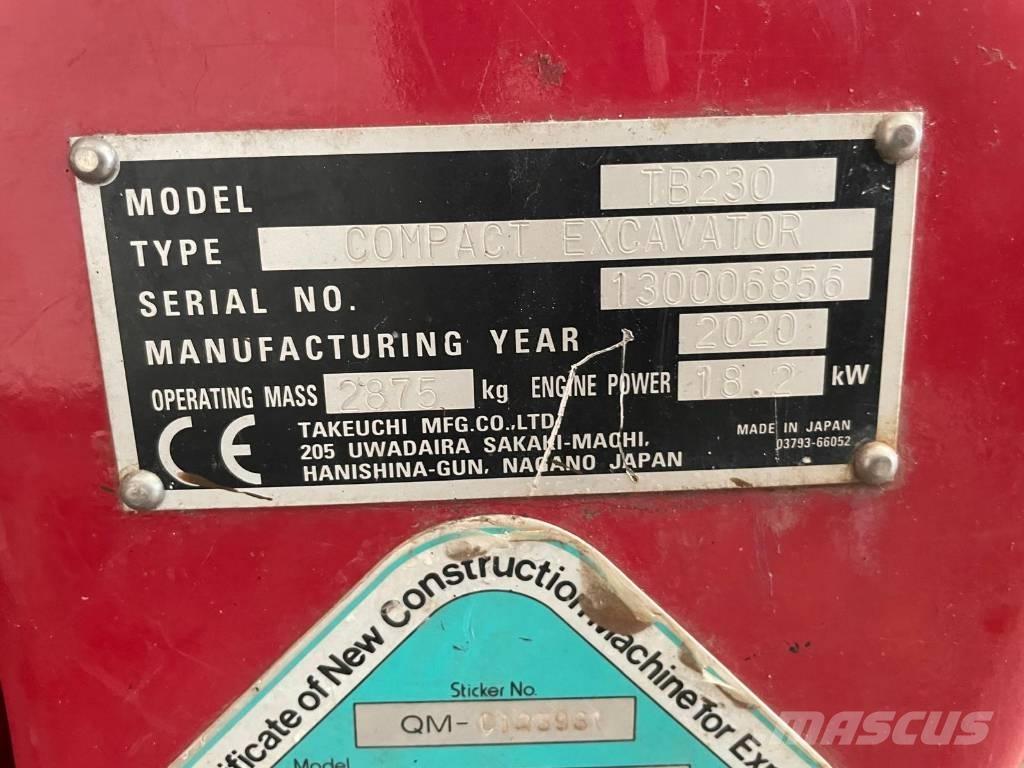 Takeuchi TB 230 Mini bageri < 7t