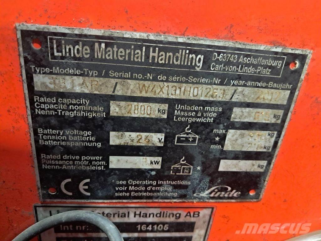 Linde T30 Nisko podizni električni viljuškar
