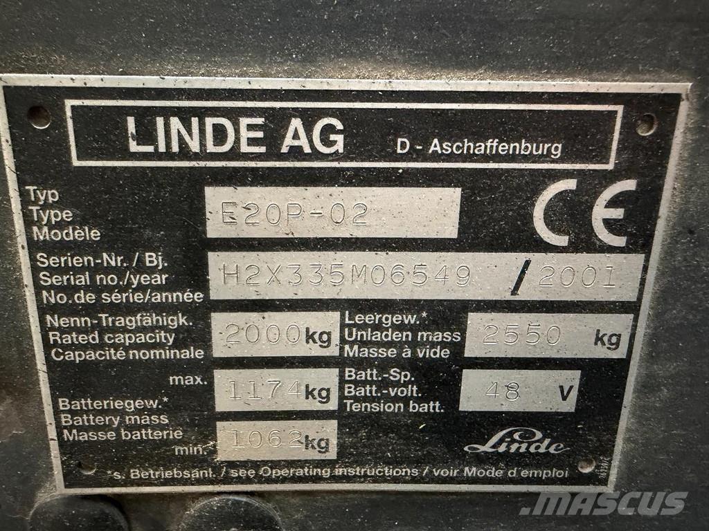 Linde E20P-02 Električni viljuškari