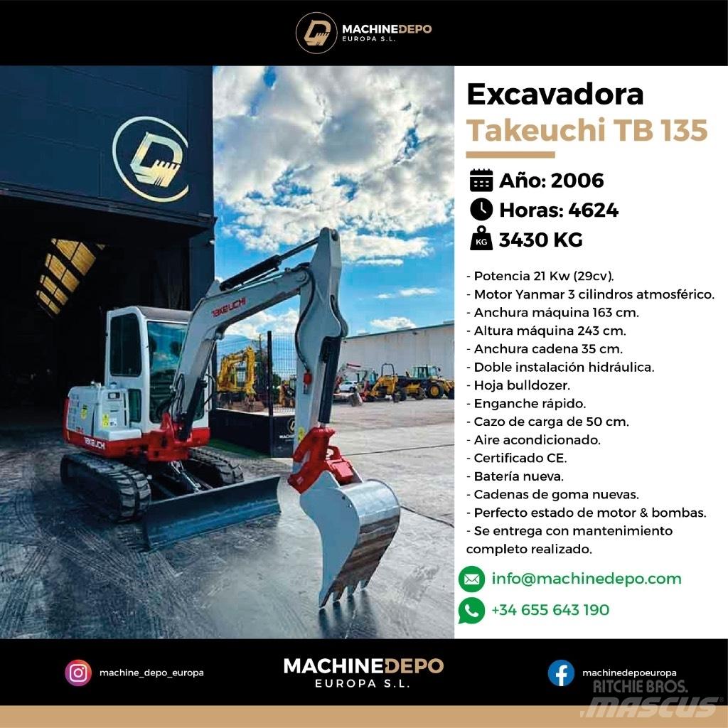 Takeuchi TB 135 Mini bageri < 7t