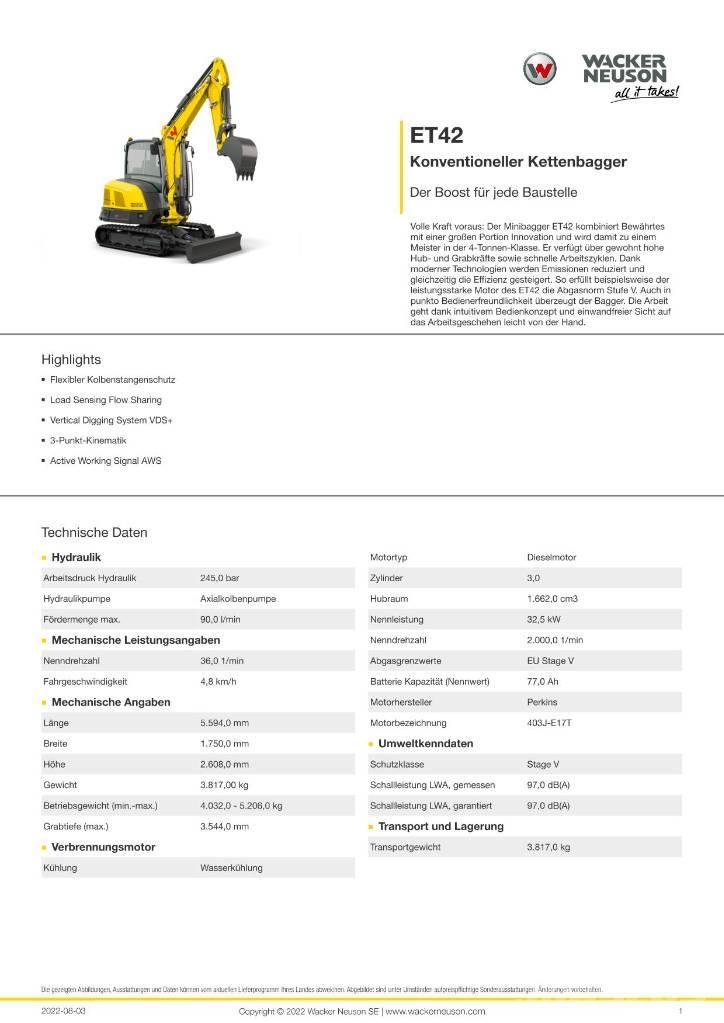 Wacker Neuson ET 42 Bageri guseničari