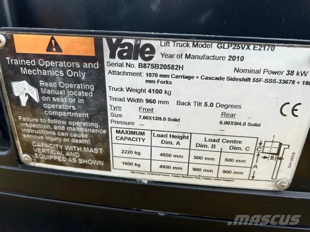Yale 2.5 Heftruck Plinski viljuškari