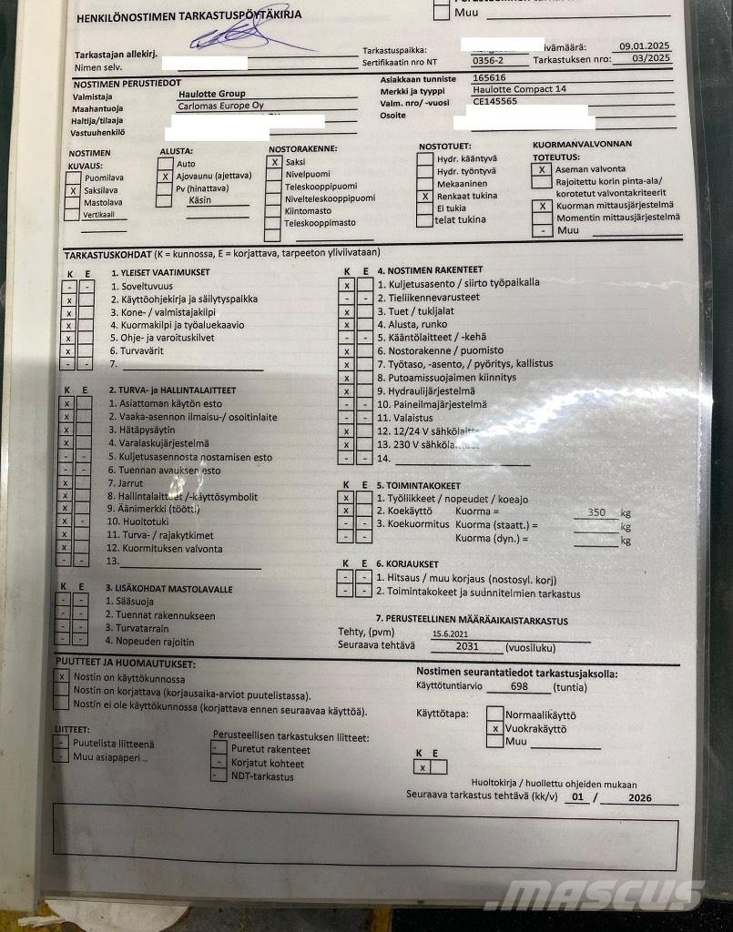Haulotte Compact 14 Makazaste platforme