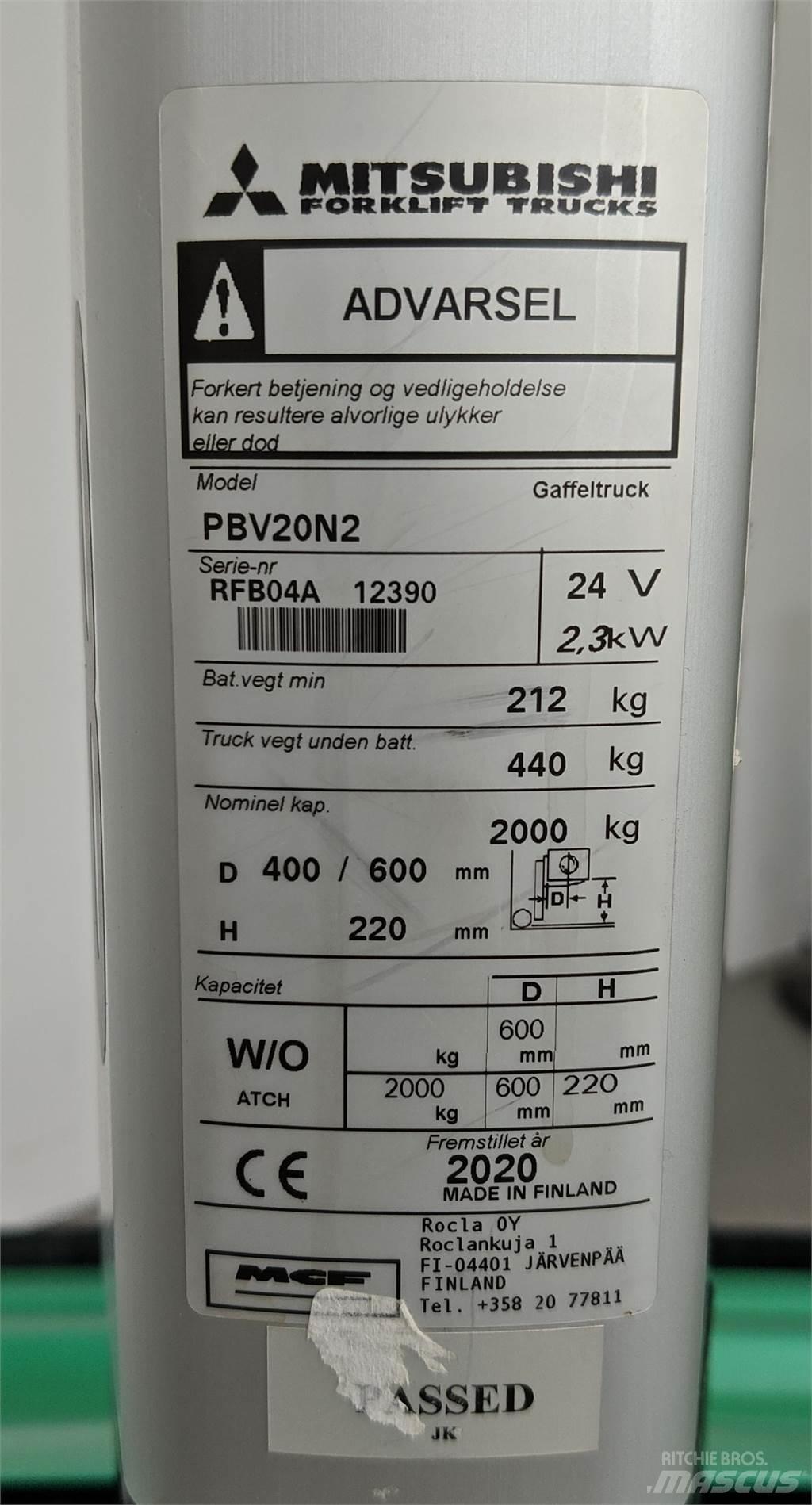 Mitsubishi PBV20N2 Viljuškari - ostalo