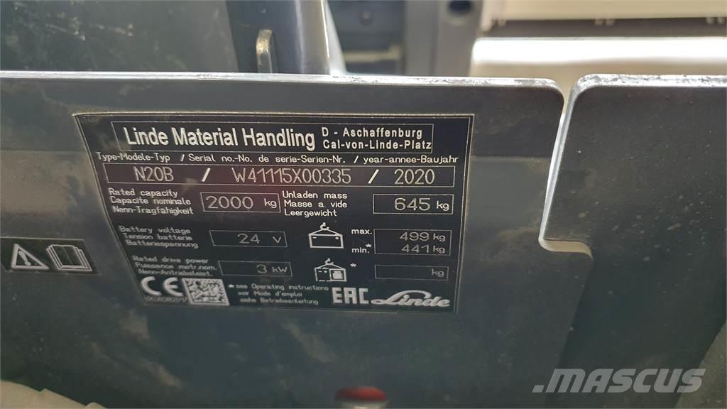 Linde N20B Niskodizajući komisioni viljuškar