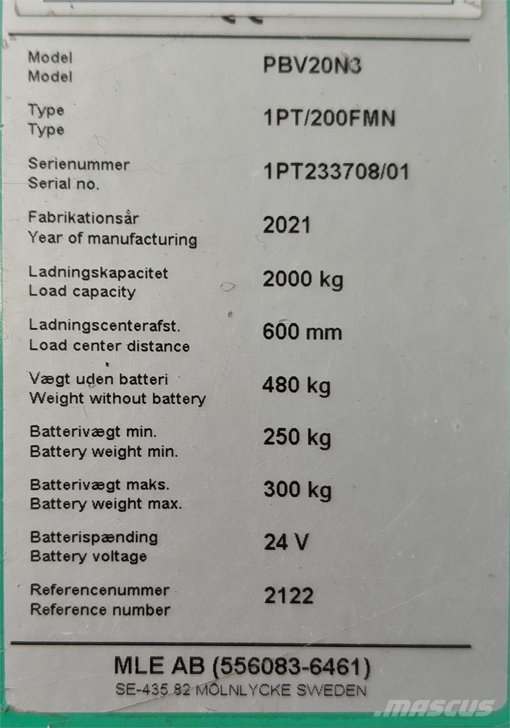 Mitsubishi PBV20N3 Platformna kolica