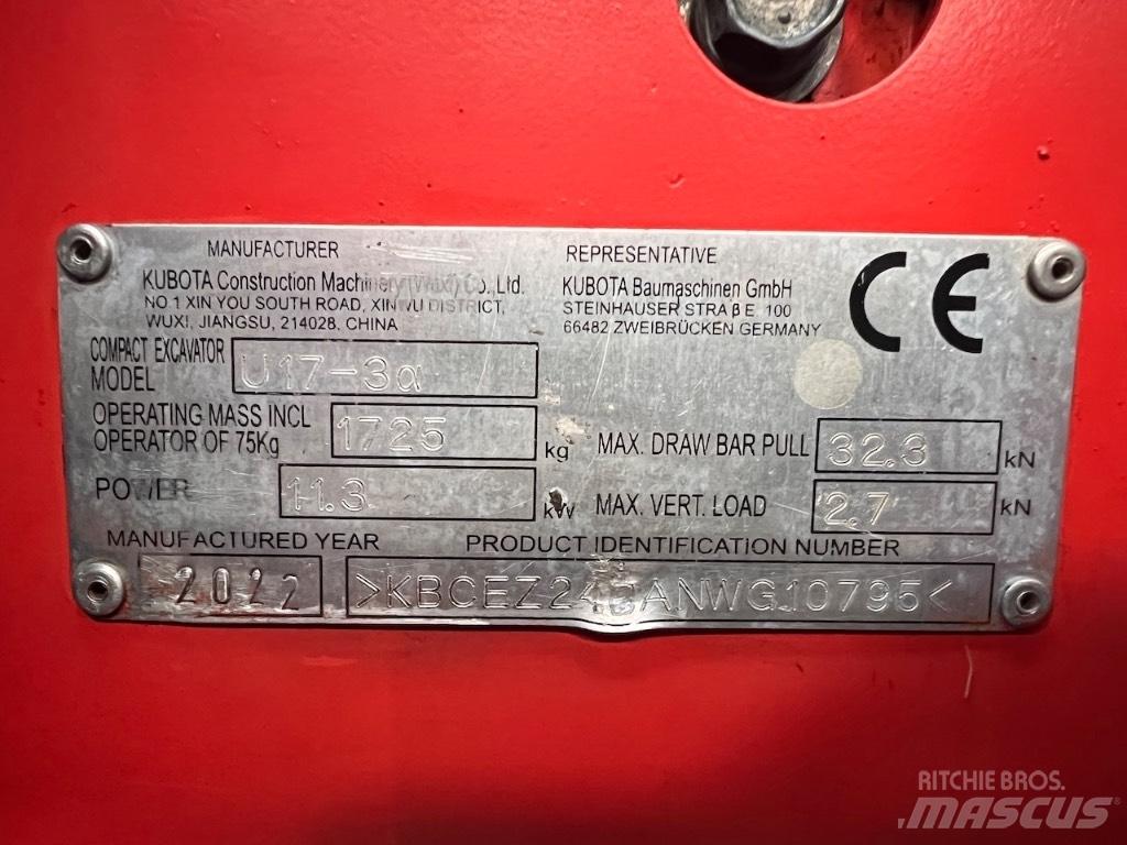 Kubota U 17-3 Mini bageri < 7t