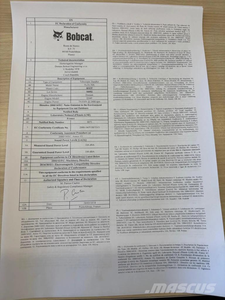 Bobcat TL35.70X Poljoprivredni teleskopski utovarivači