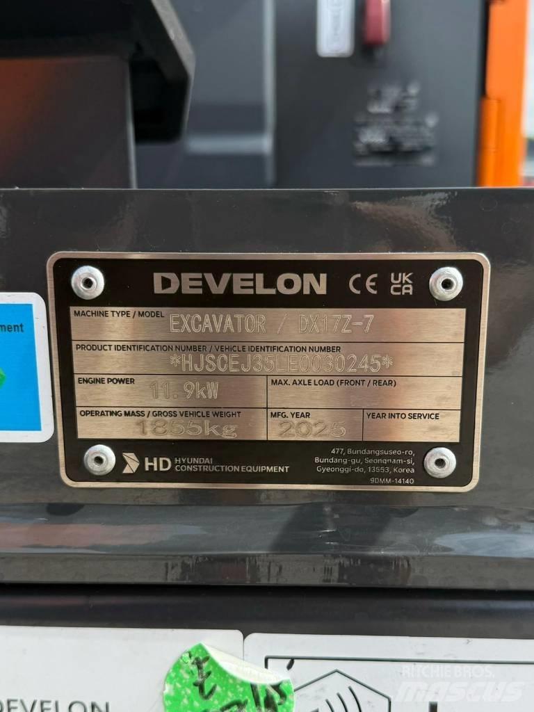 Develon DX 17 Z-7 Mini bageri < 7t