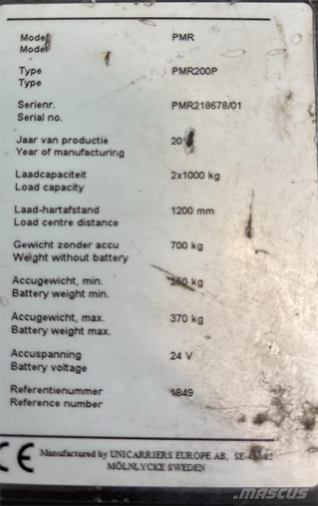 UniCarriers PMR200 Platformna kolica