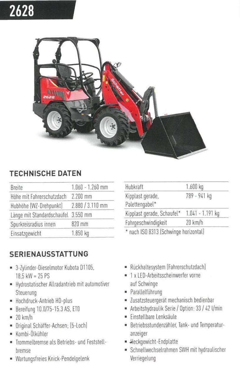 Schäffer 2628 Mini utovarivači