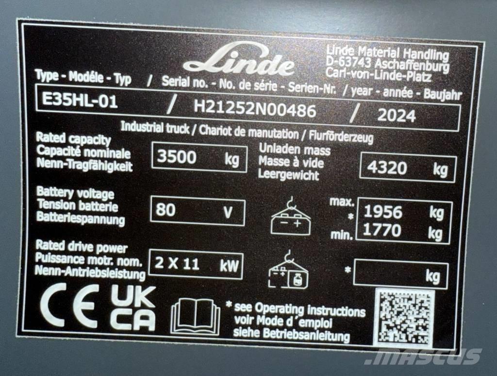 Linde E 35 Električni viljuškari