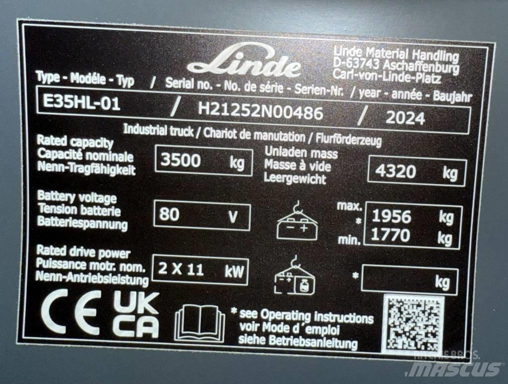 Linde E35HL/1252-01 Električni viljuškari
