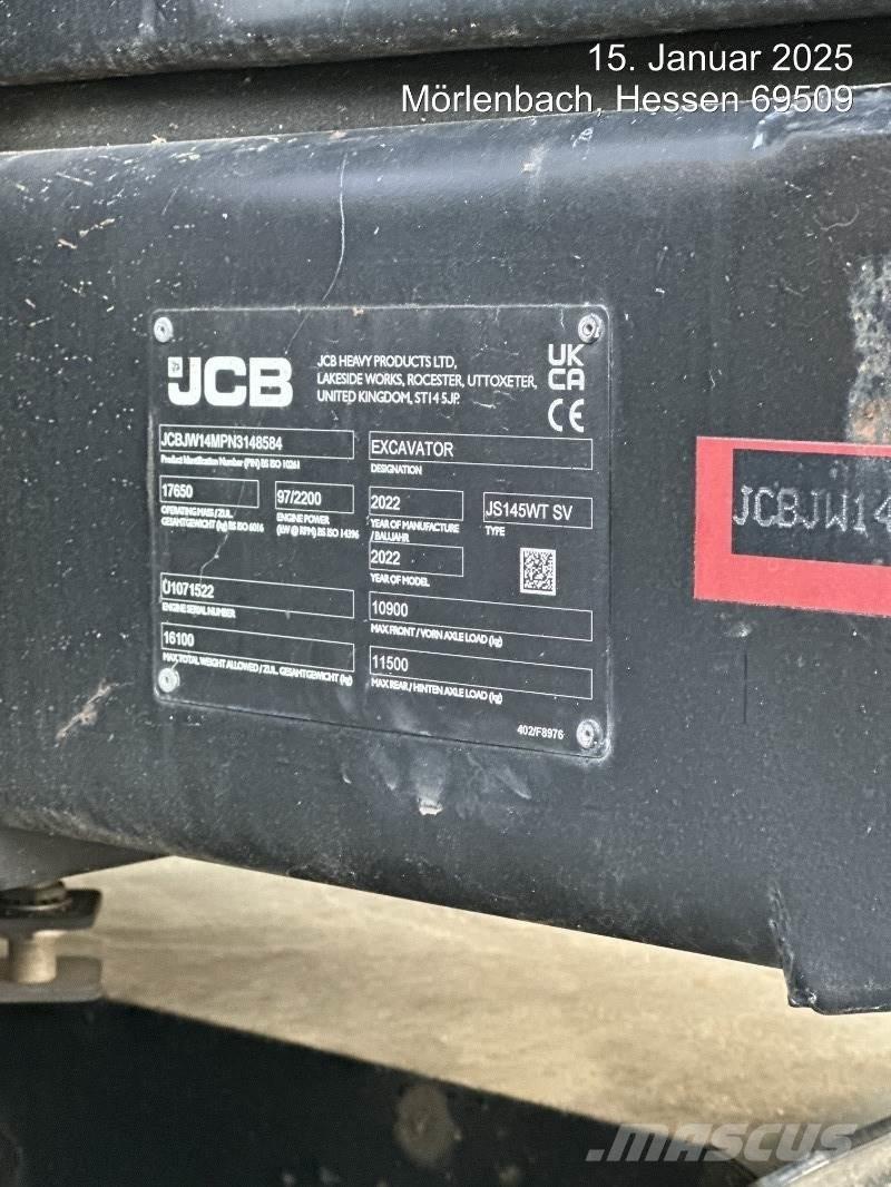 JCB JS145W PLUS Bageri točkaši