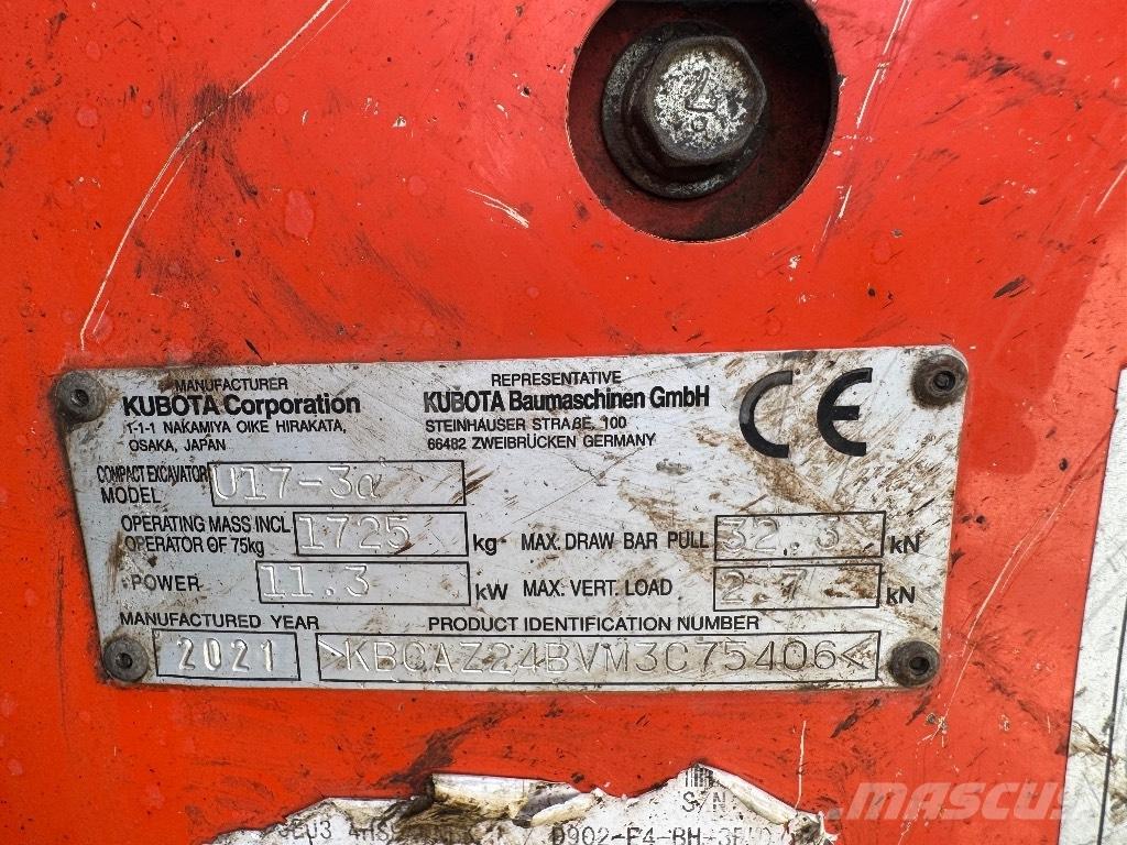 Kubota U 17-3 Mini bageri < 7t