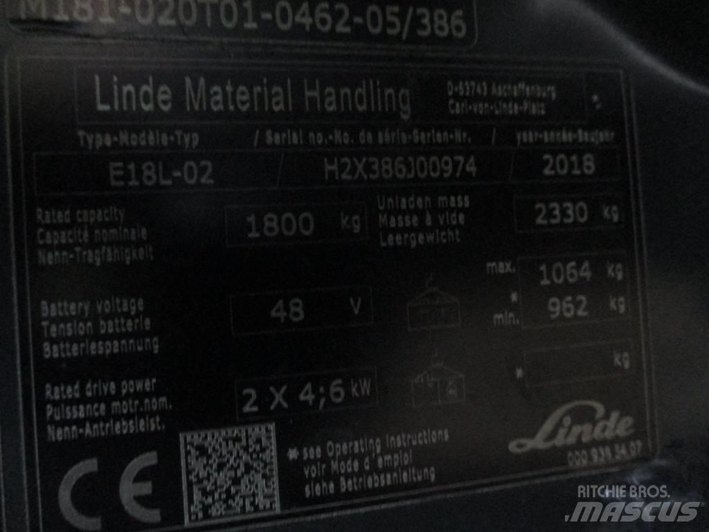 Linde E18L Električni viljuškari