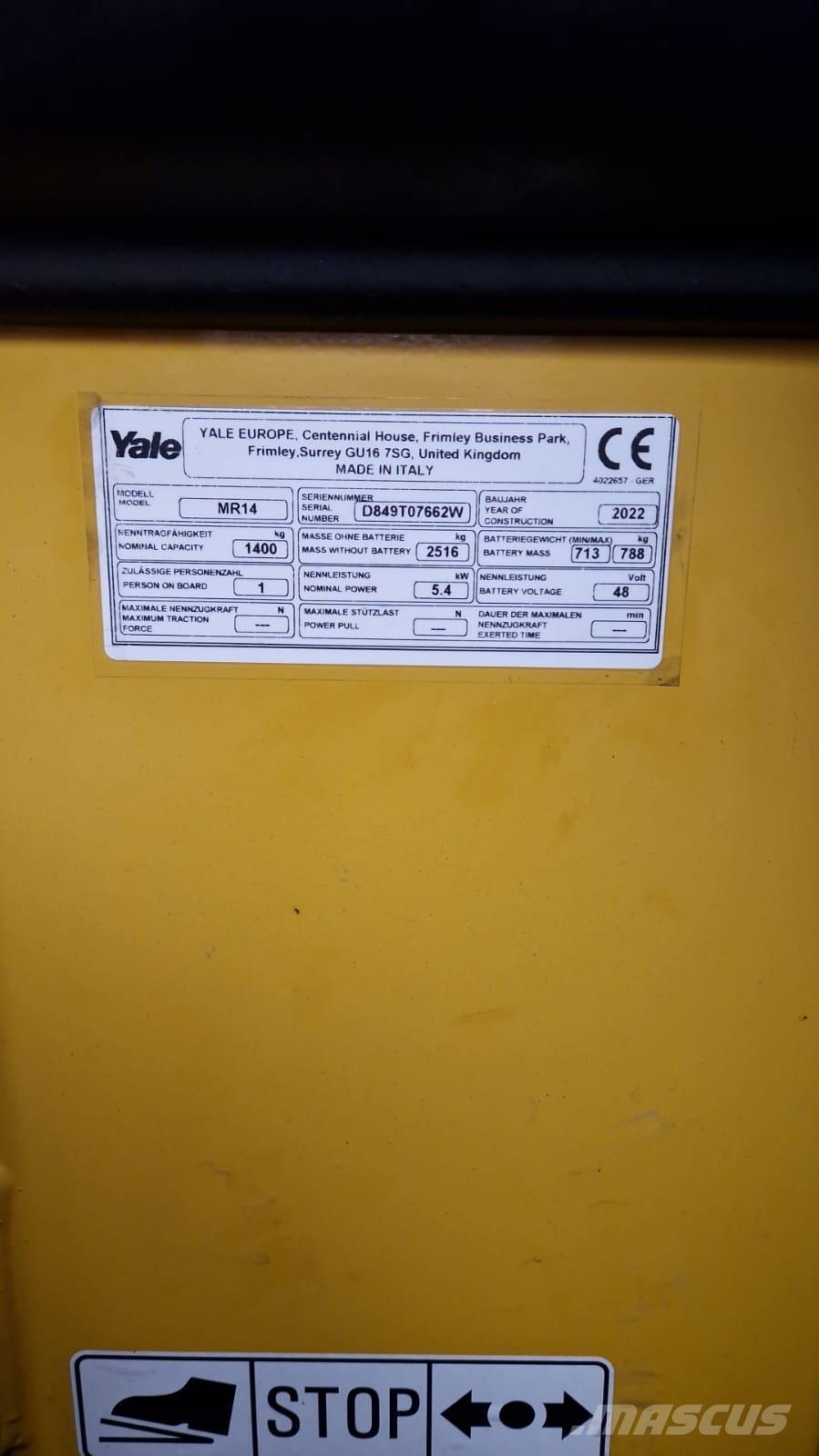 Yale MR14 Viljuškari sa pomičnim stupom