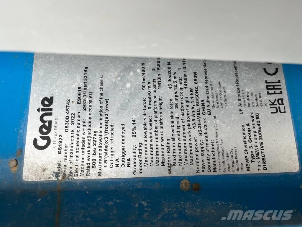 Genie GS 1932E-Drive Makazaste platforme