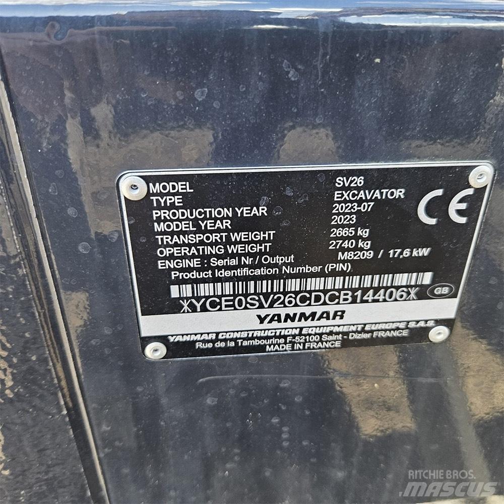 Yanmar SV 26 Mini bageri < 7t