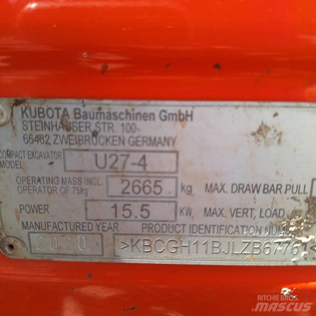 Kubota U 27-4 Mini bageri < 7t