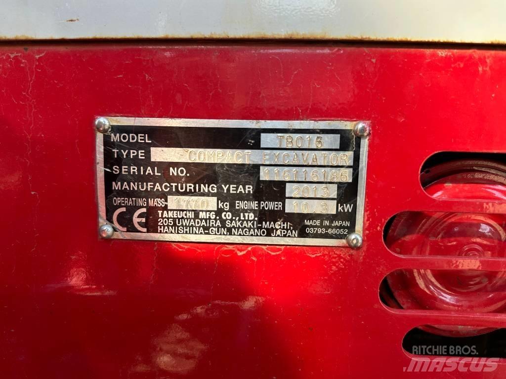 Takeuchi TB 016 Mini bageri < 7t