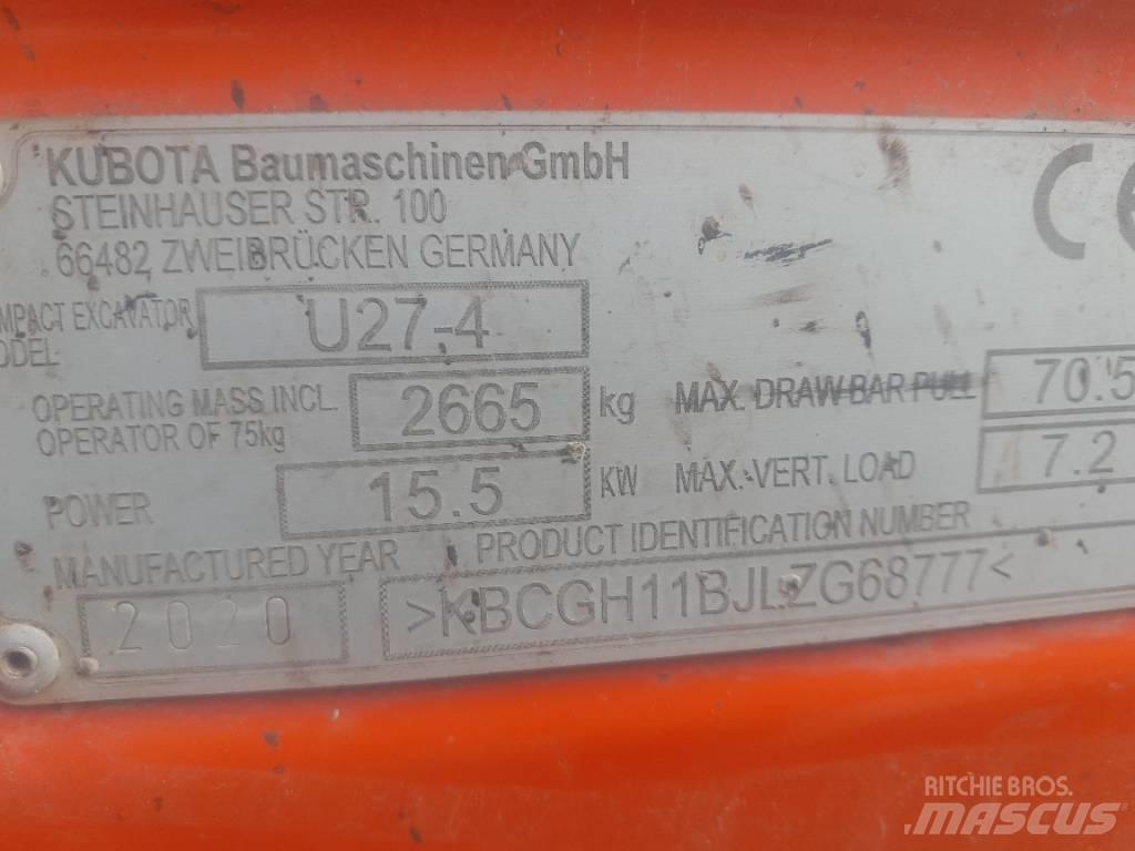Kubota U 27-4 Mini bageri < 7t