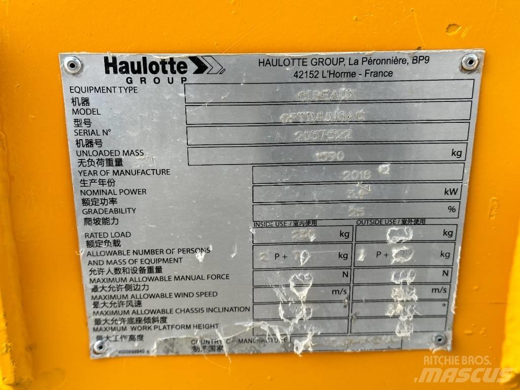Haulotte OPTIMUM 8 Makazaste platforme