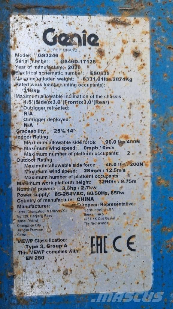 Genie GS 3246 Makazaste platforme