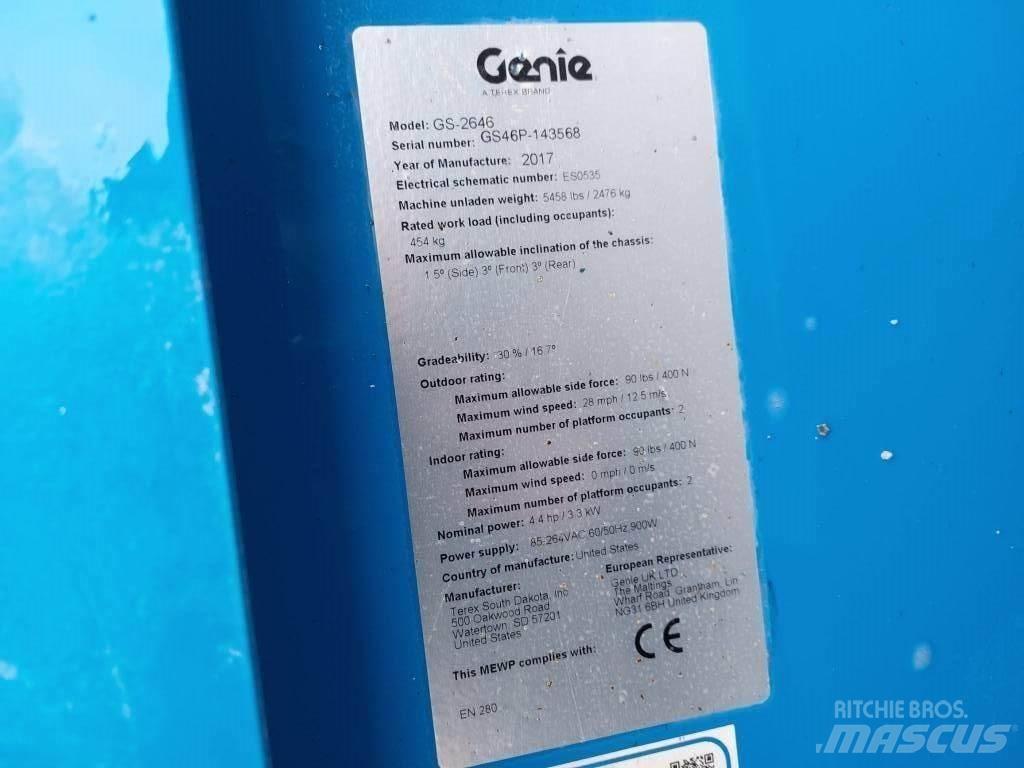 Genie GS 2646 Makazaste platforme