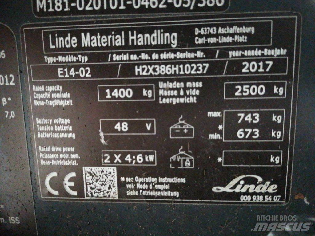 Linde E14-02 Električni viljuškari