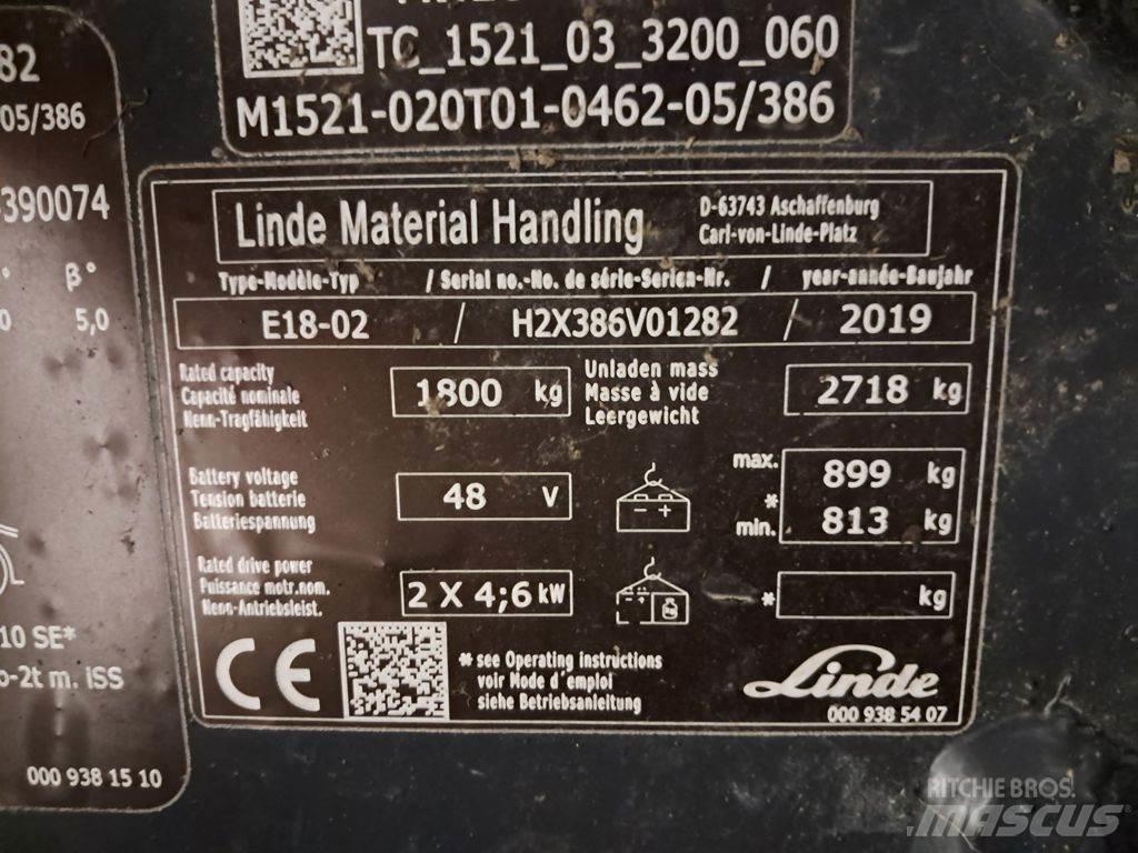 Linde E18-02 Električni viljuškari