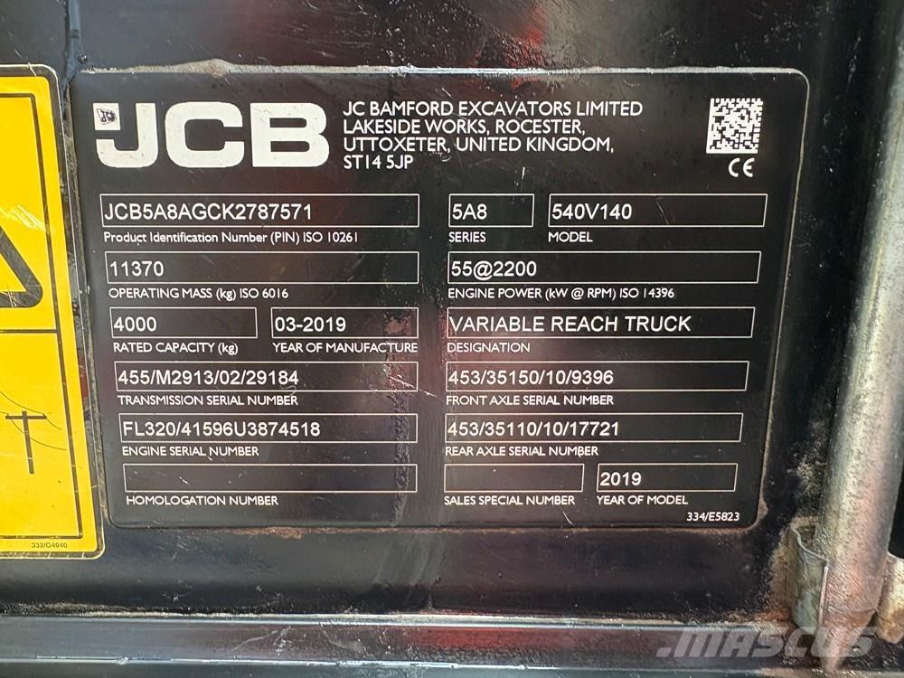 JCB 540-140 Teleskopski viljuškari