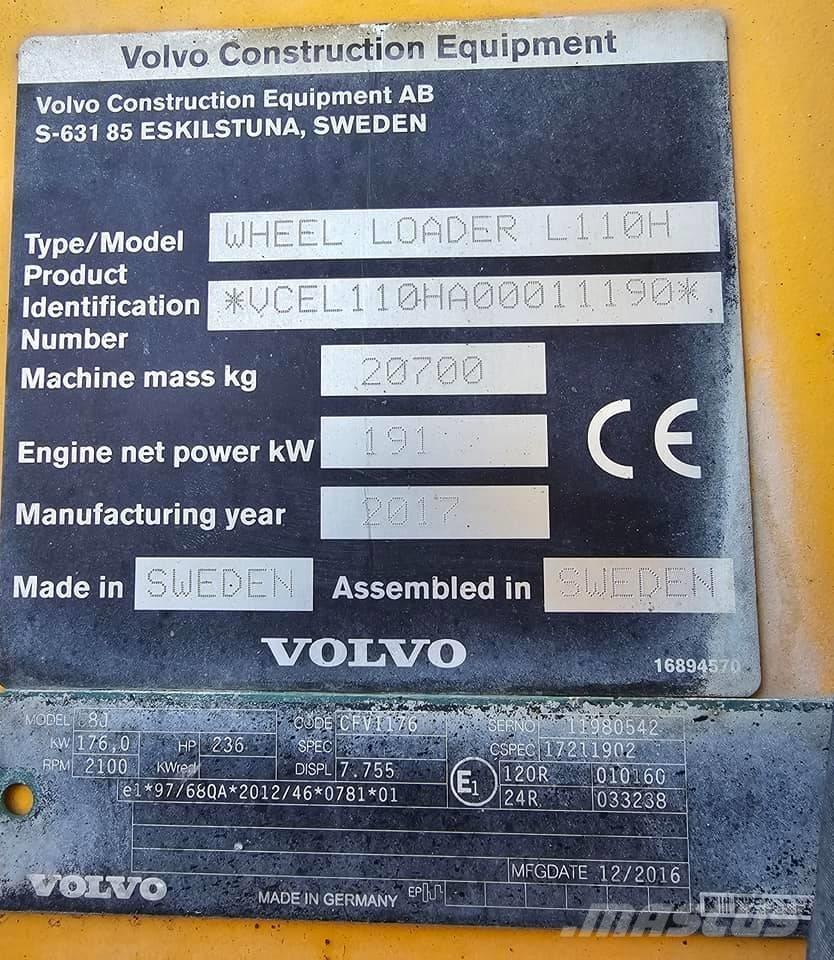 Volvo L 110 H Utovarivači na točkove
