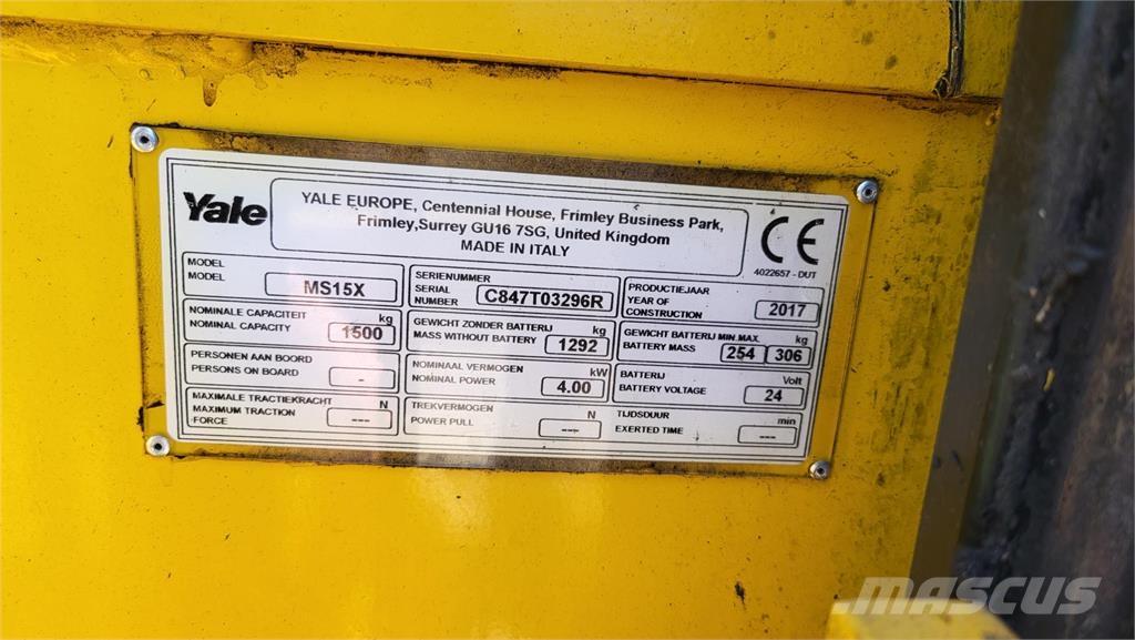 Yale MS15X 2017 Samopogonski ručni viljuškari