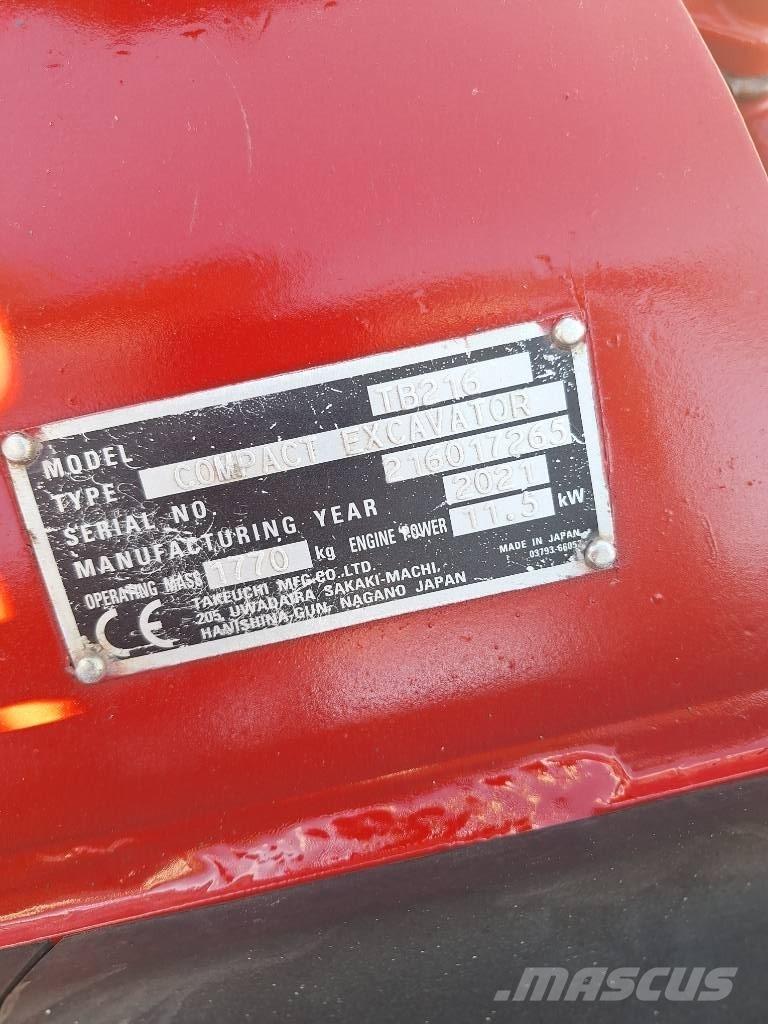 Takeuchi TB 216 Mini bageri < 7t