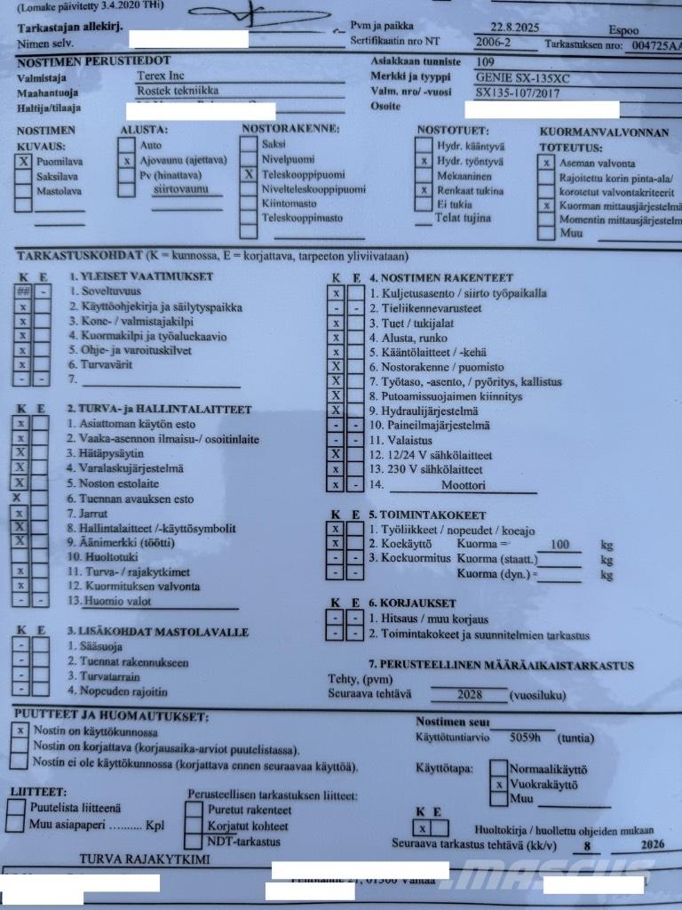 Genie SX 135 XC Zglobne podizne platforme