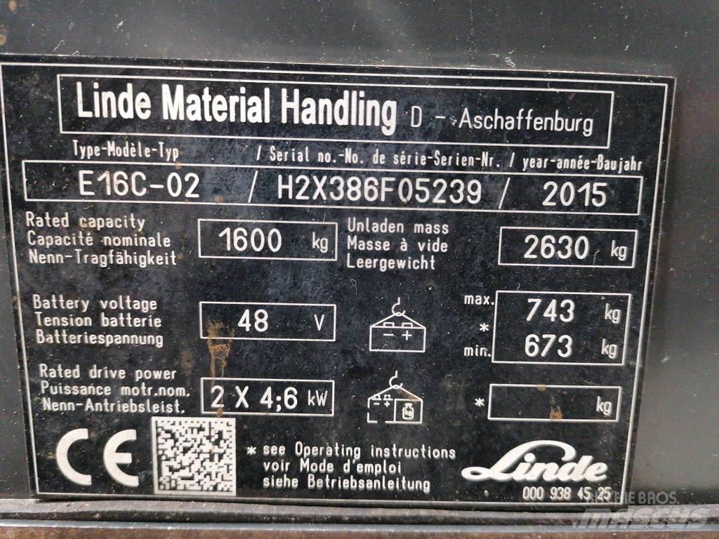 Linde E16C-02 Električni viljuškari