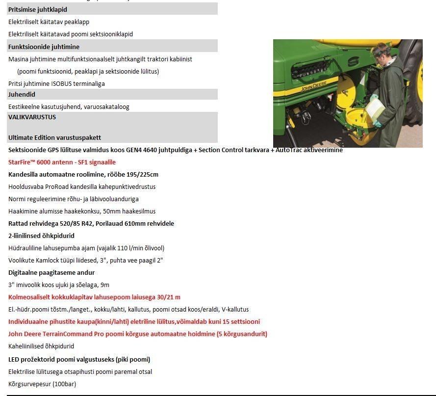 John Deere R 962i Vučene prskalice