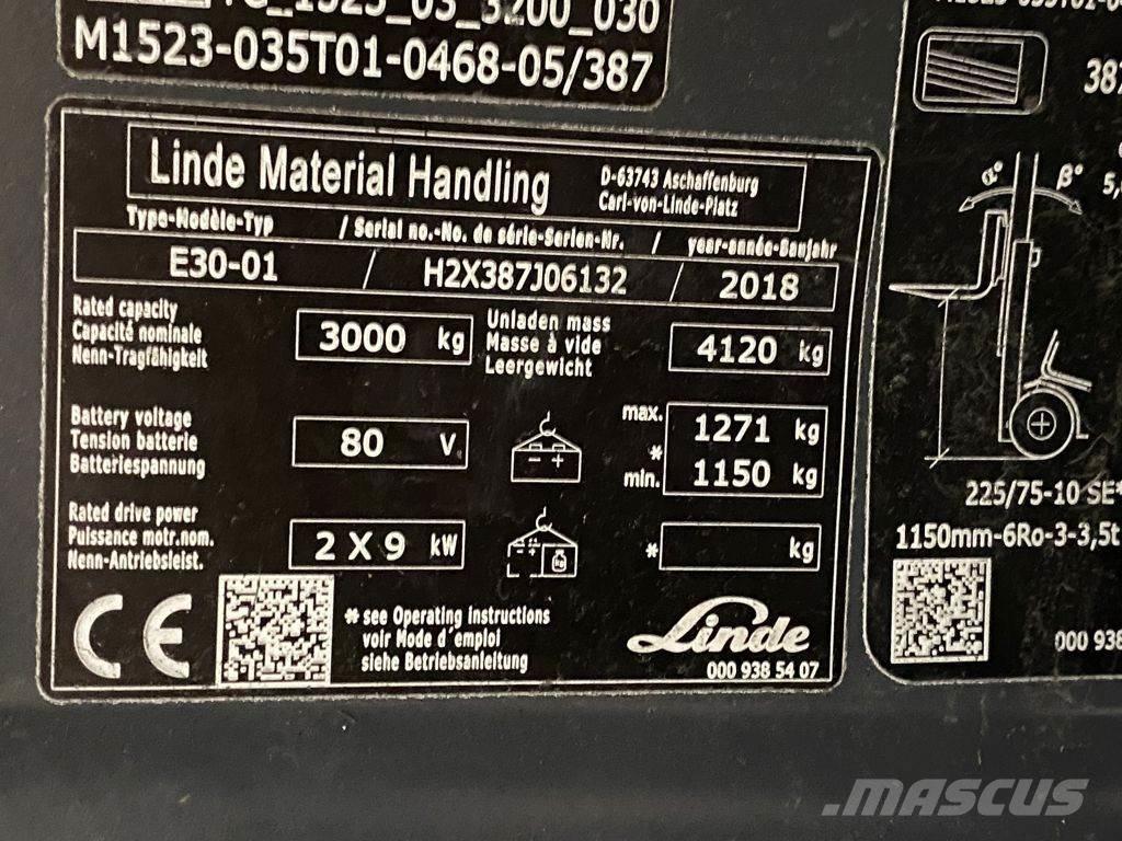 Linde E30-01 Električni viljuškari