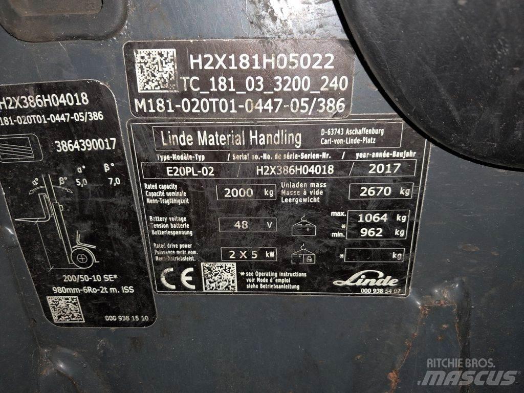 Linde E20PL-02 Električni viljuškari