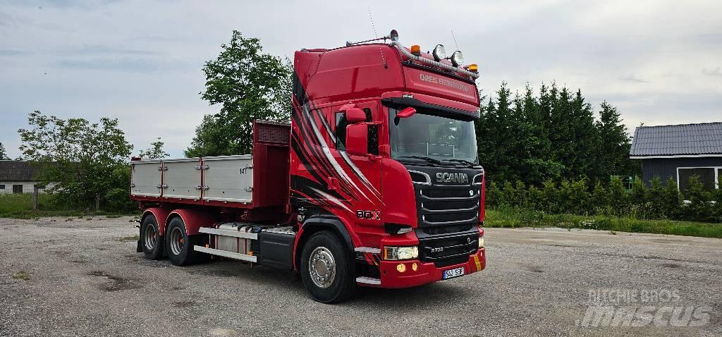 Scania R 730 Rol kiper kamioni sa kukom za podizanje tereta