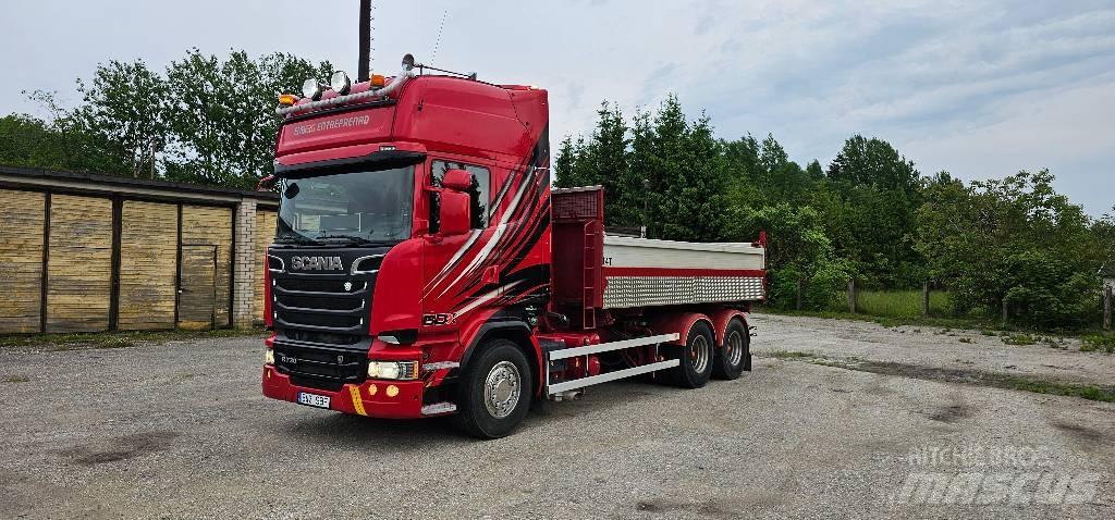 Scania R 730 Rol kiper kamioni sa kukom za podizanje tereta