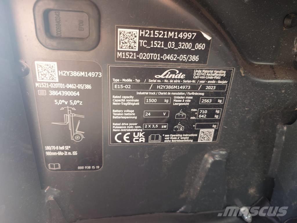 Linde E15/386-02 Električni viljuškari