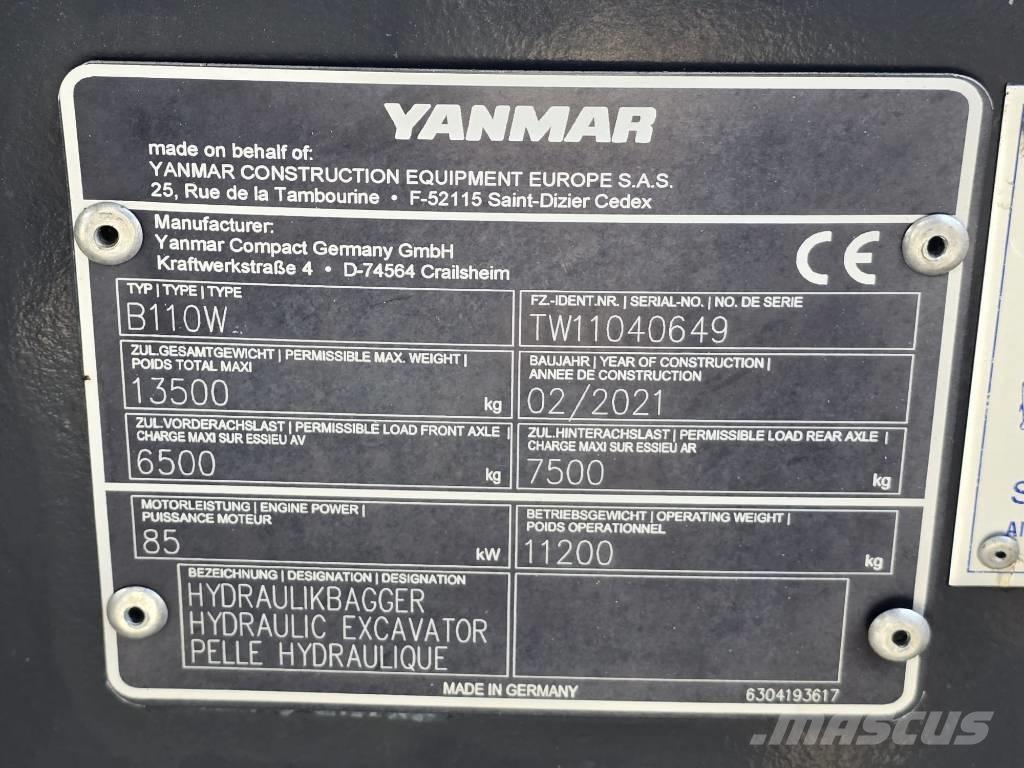 Yanmar B 110 W Bageri točkaši