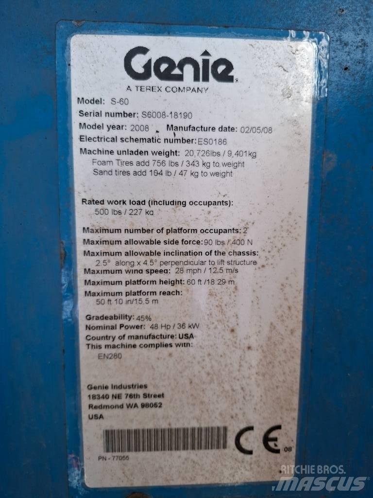 Genie S 60 Teleskopske podizne platforme